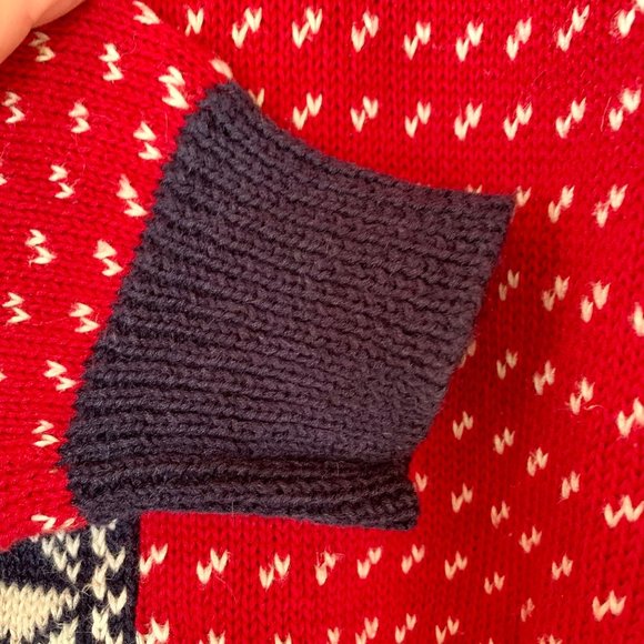 Vintage 80s Birch Brothers Fair Isle Cardigan L Eagles Eye Nordic Sweater Preppy - Picture 5 of 9